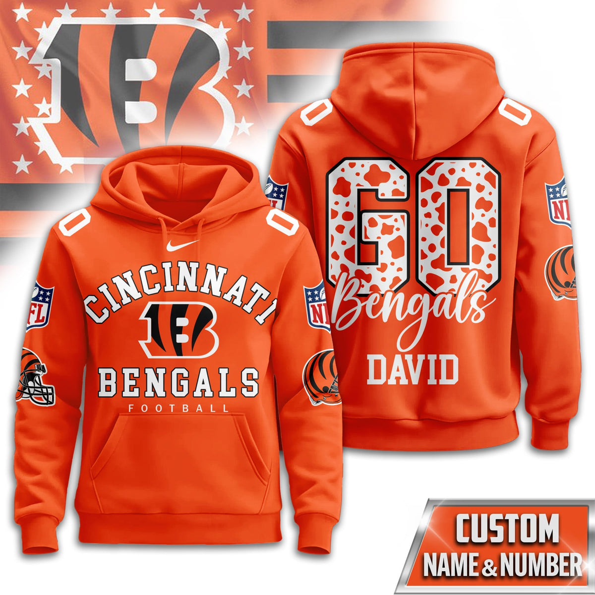 Cincinnati Bengals Premium Custom Game Day Hoodie Td