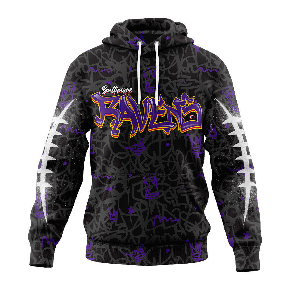 Baltimore Ravens Premium Special Graffiti My Team 4 Life Hoodie Mm