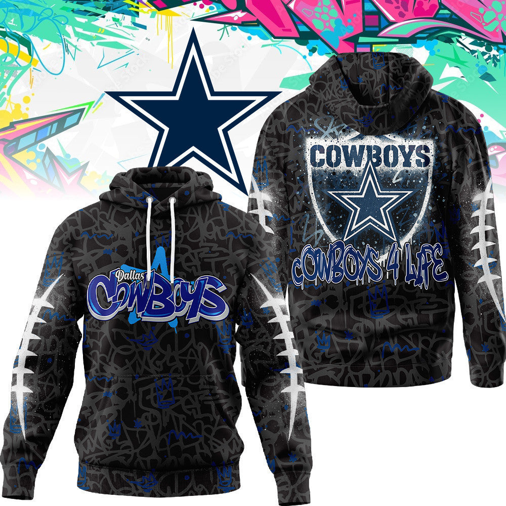 Dallas Cowboys Premium Special Graffiti My Team 4 Life Hoodie Mm