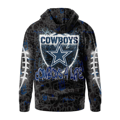 Dallas Cowboys Premium Special Graffiti My Team 4 Life Hoodie Mm