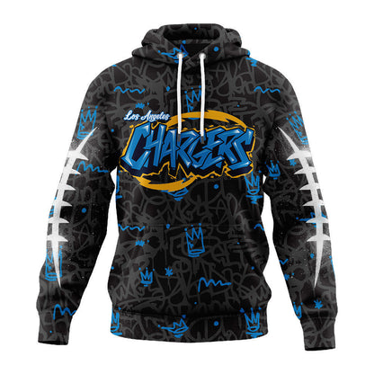 Los Angeles Chargers Premium Special Graffiti My Team 4 Life Hoodie Mm