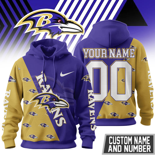 Baltimore Ravens Premium True Fan Spirit Custom Football Hoodie