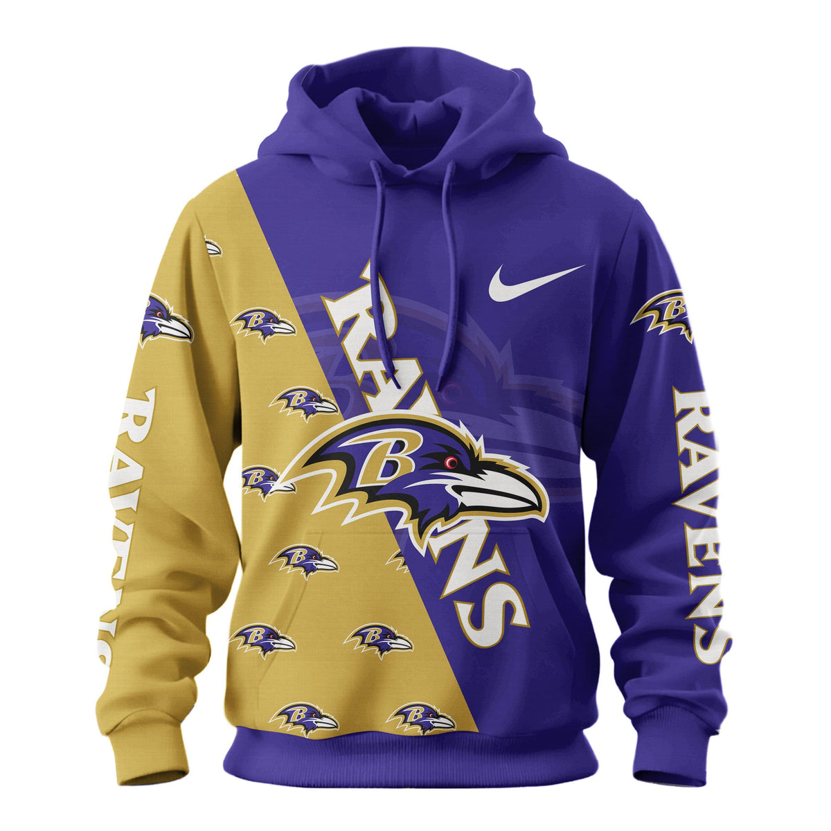 Baltimore Ravens Premium True Fan Spirit Custom Football Hoodie