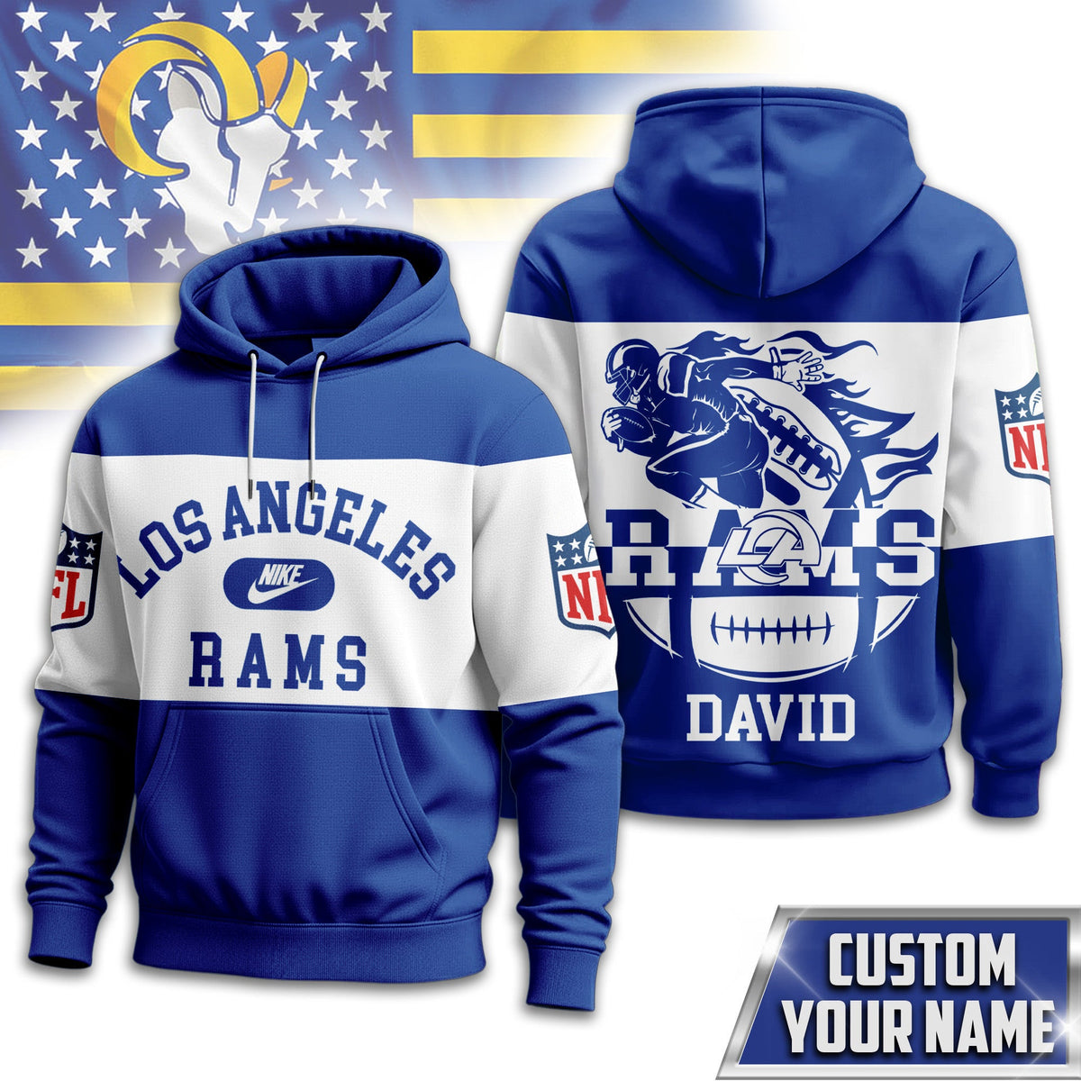 Los Angeles Rams | Premium Touchdown Spirit Personalized Hoodie Td