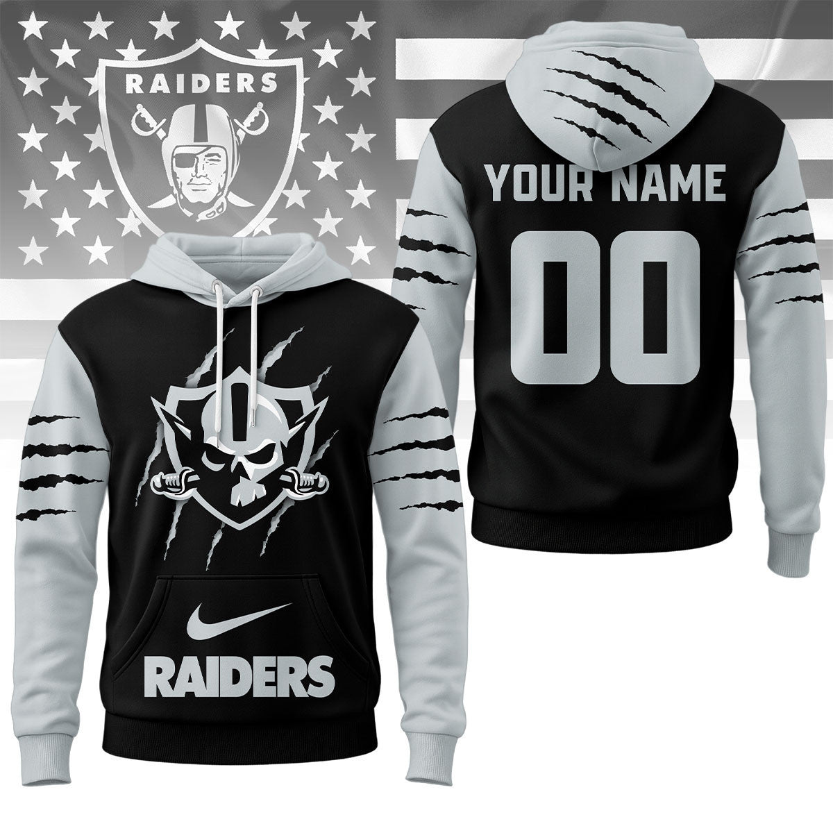 Las Vegas Raiders | Premium Nfl Fan Pride Claw Hoodie Ny