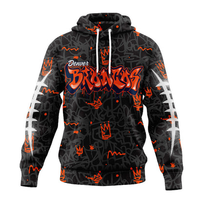 Denver Broncos Premium Special Graffiti My Team 4 Life Hoodie Mm