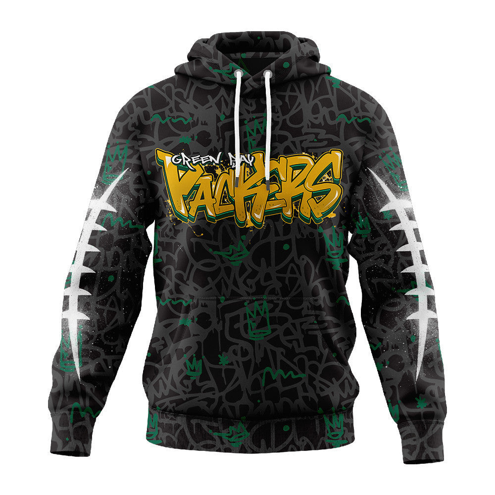 Green Bay Packers Premium Special Graffiti My Team 4 Life Hoodie Mm