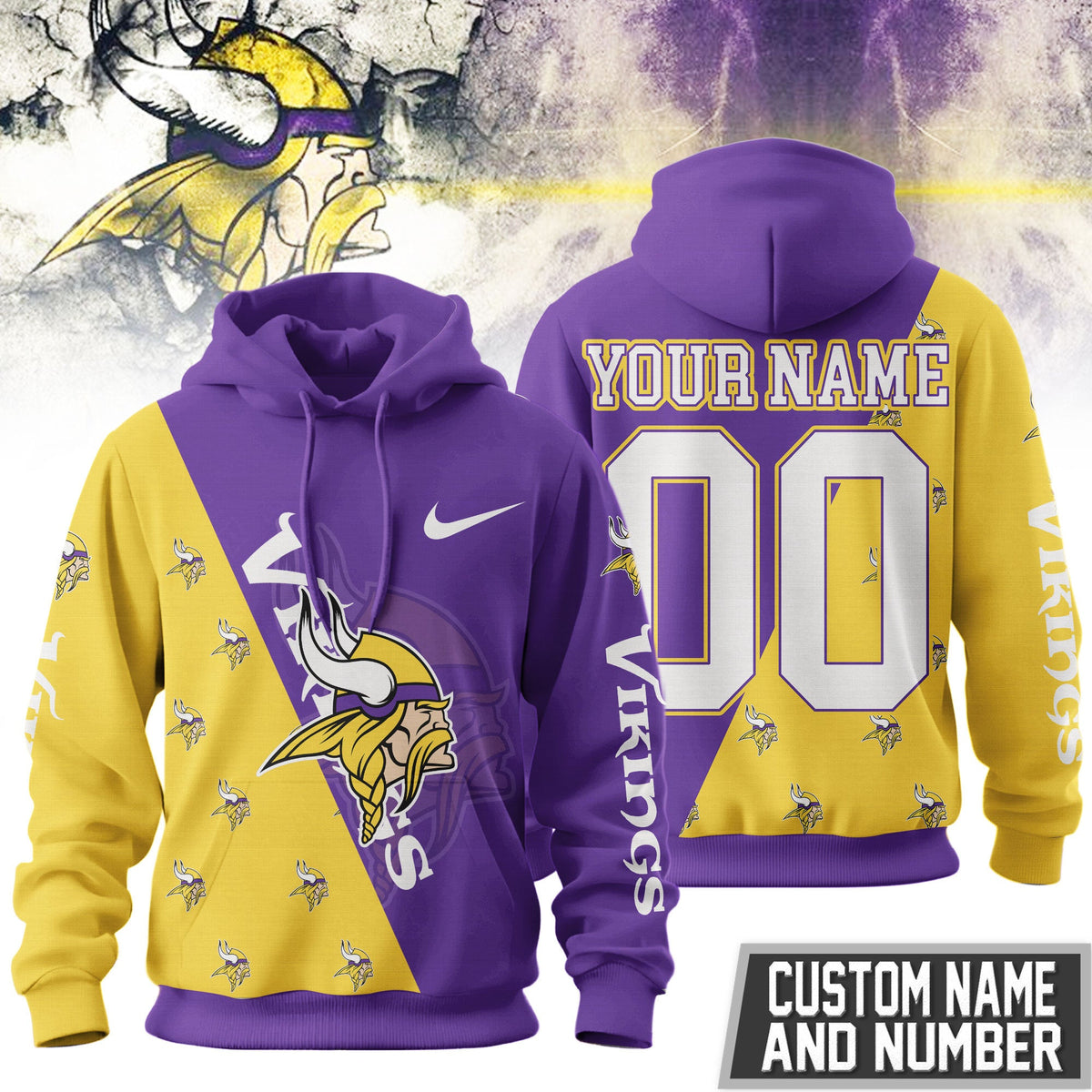 Minnesota Vikings Premium True Fan Spirit Custom Football Hoodie