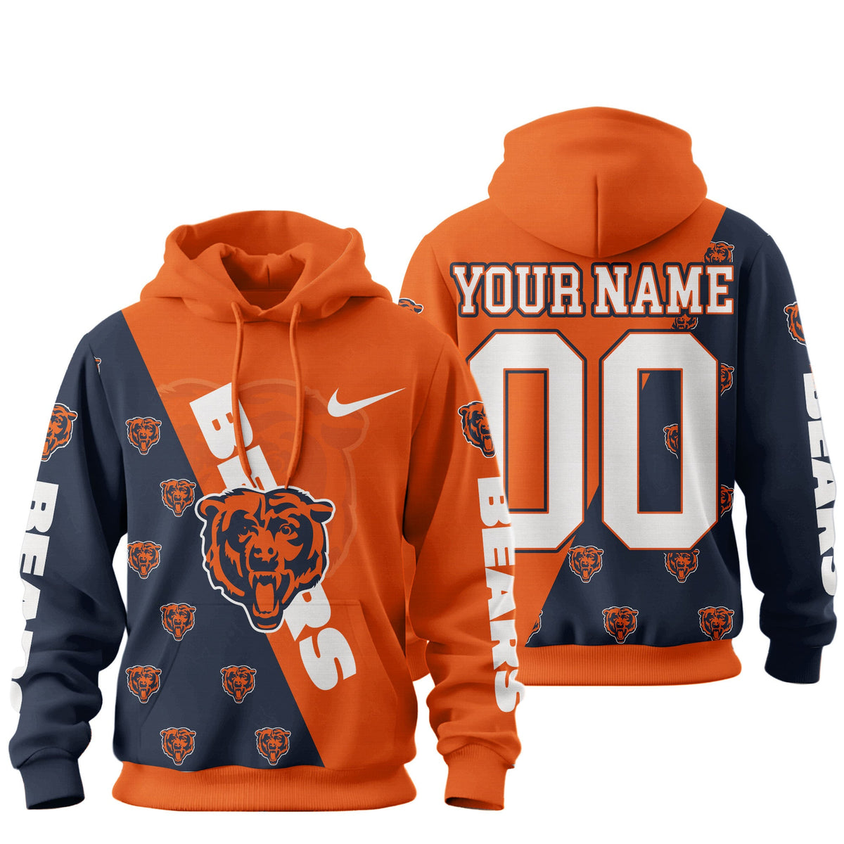 Chicago Bears Premium True Fan Spirit Custom Football Hoodie