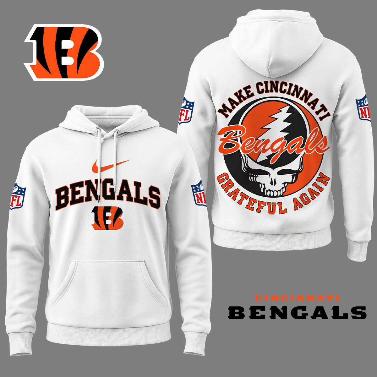 Cincinnati Bengals | Premium Grateful Again Hoodie Ny