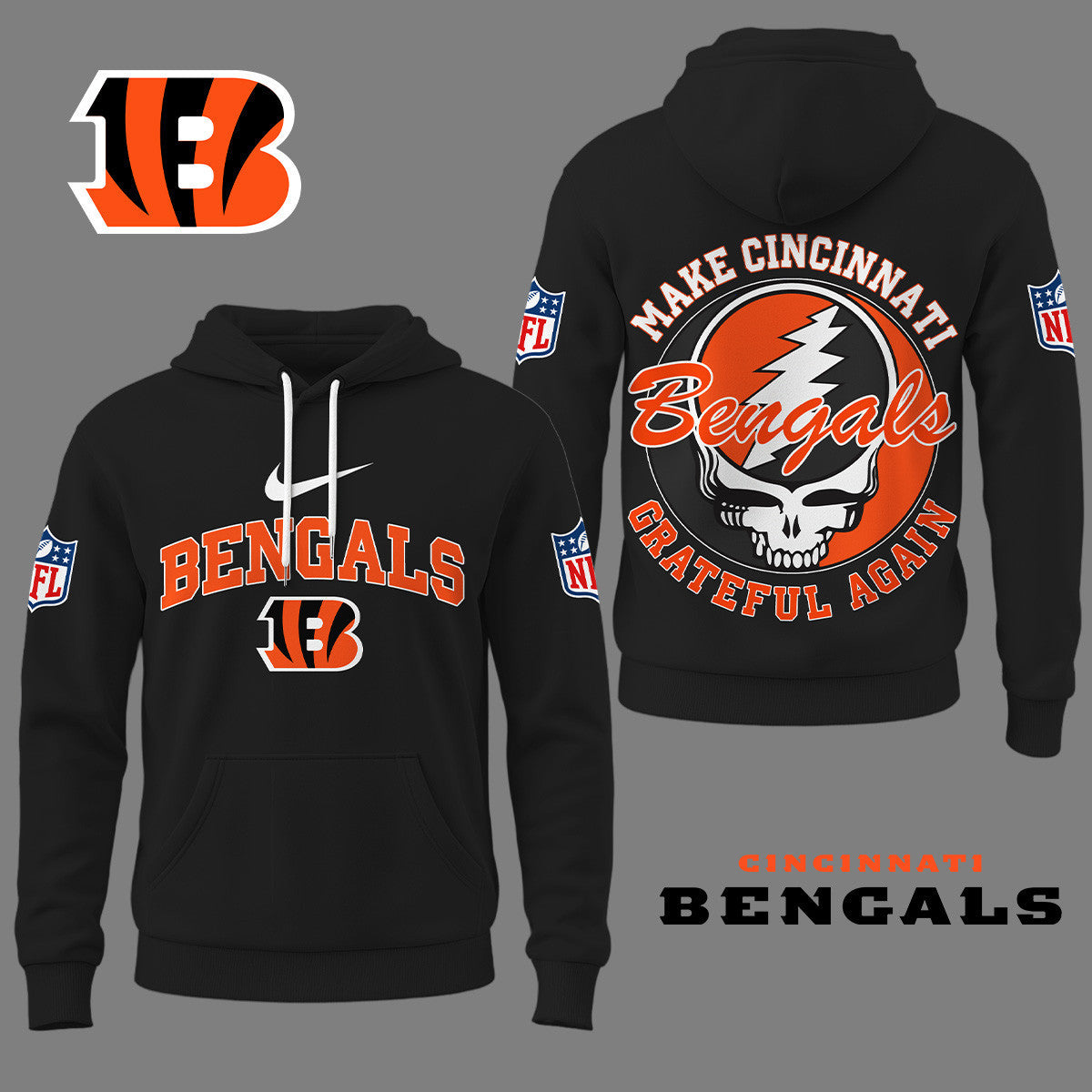 Cincinnati Bengals | Premium Grateful Again Hoodie Ny