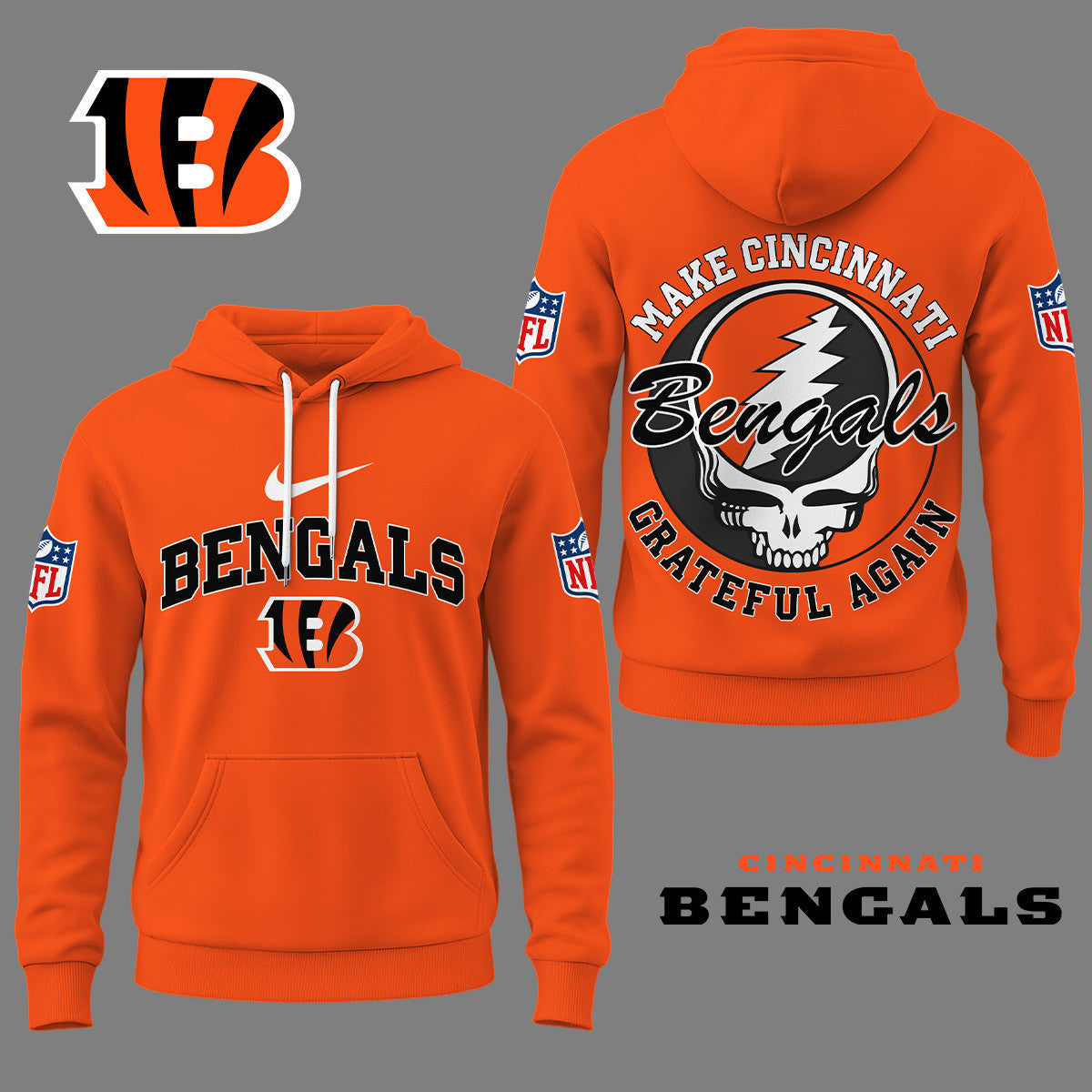 Cincinnati Bengals | Premium Grateful Again Hoodie Ny