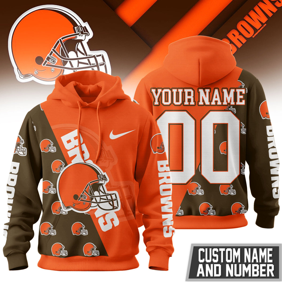 Cleveland Browns Premium True Fan Spirit Custom Football Hoodie