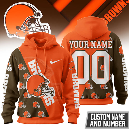Cleveland Browns Premium True Fan Spirit Custom Football Hoodie