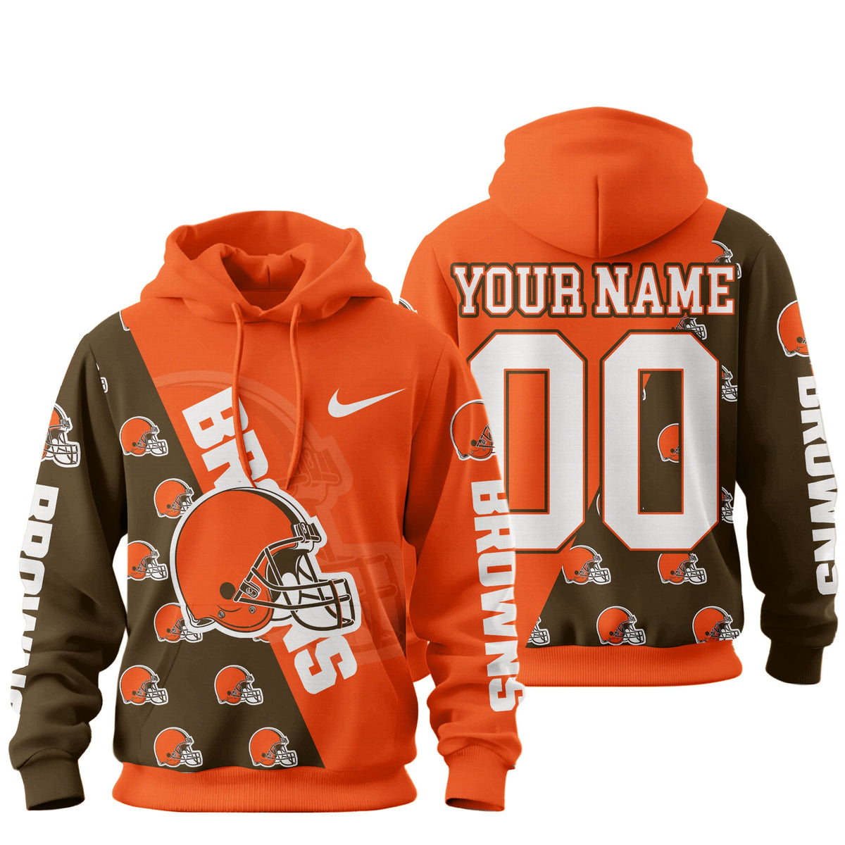 Cleveland Browns Premium True Fan Spirit Custom Football Hoodie