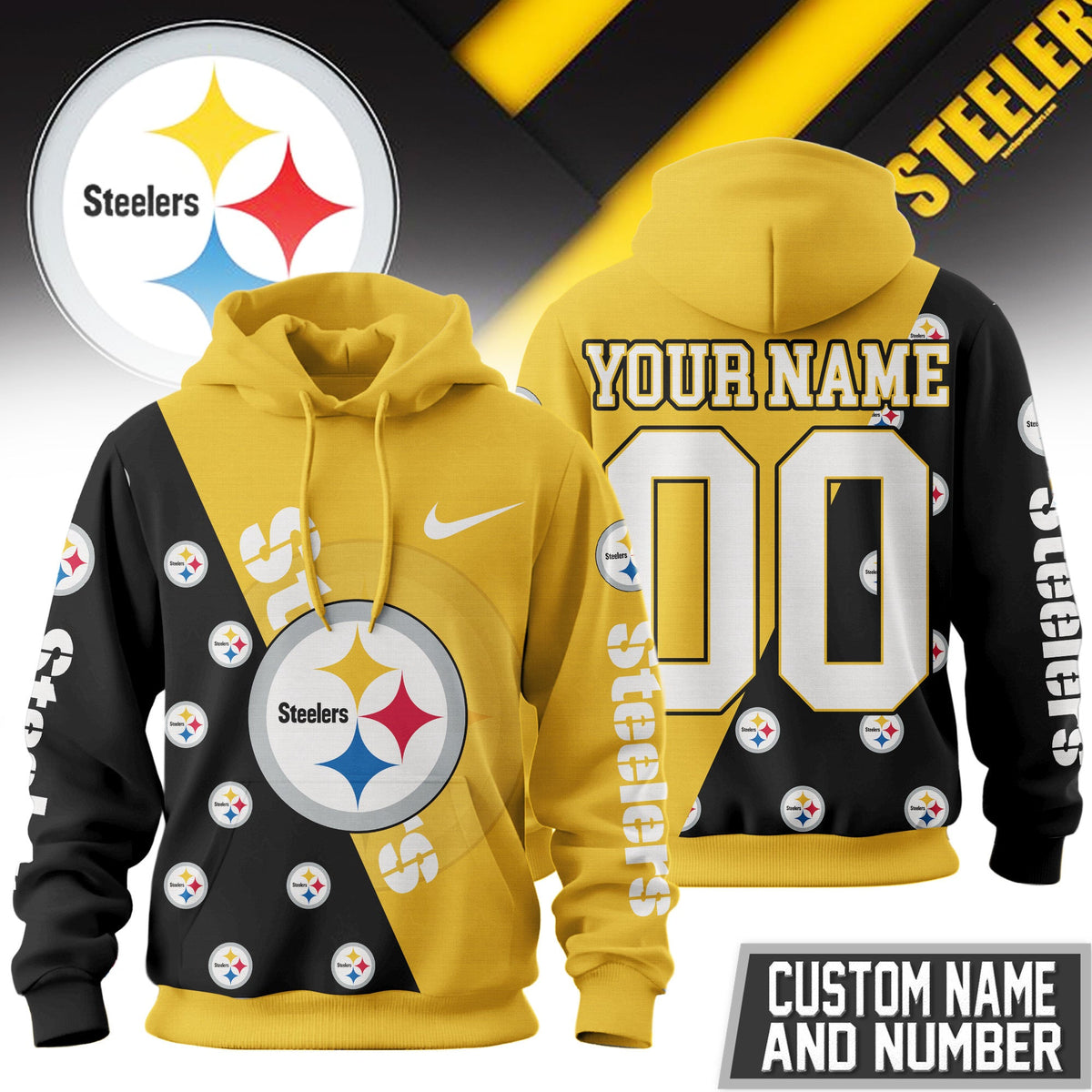 Pittsburgh Steelers Premium True Fan Spirit Custom Football Hoodie