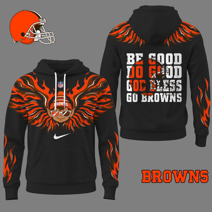 Cleveland Browns Premium Fire Wings 3d Hoodie Ny