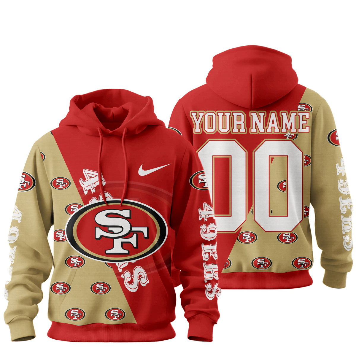 San Francisco 49ers Premium True Fan Spirit Custom Football Hoodie