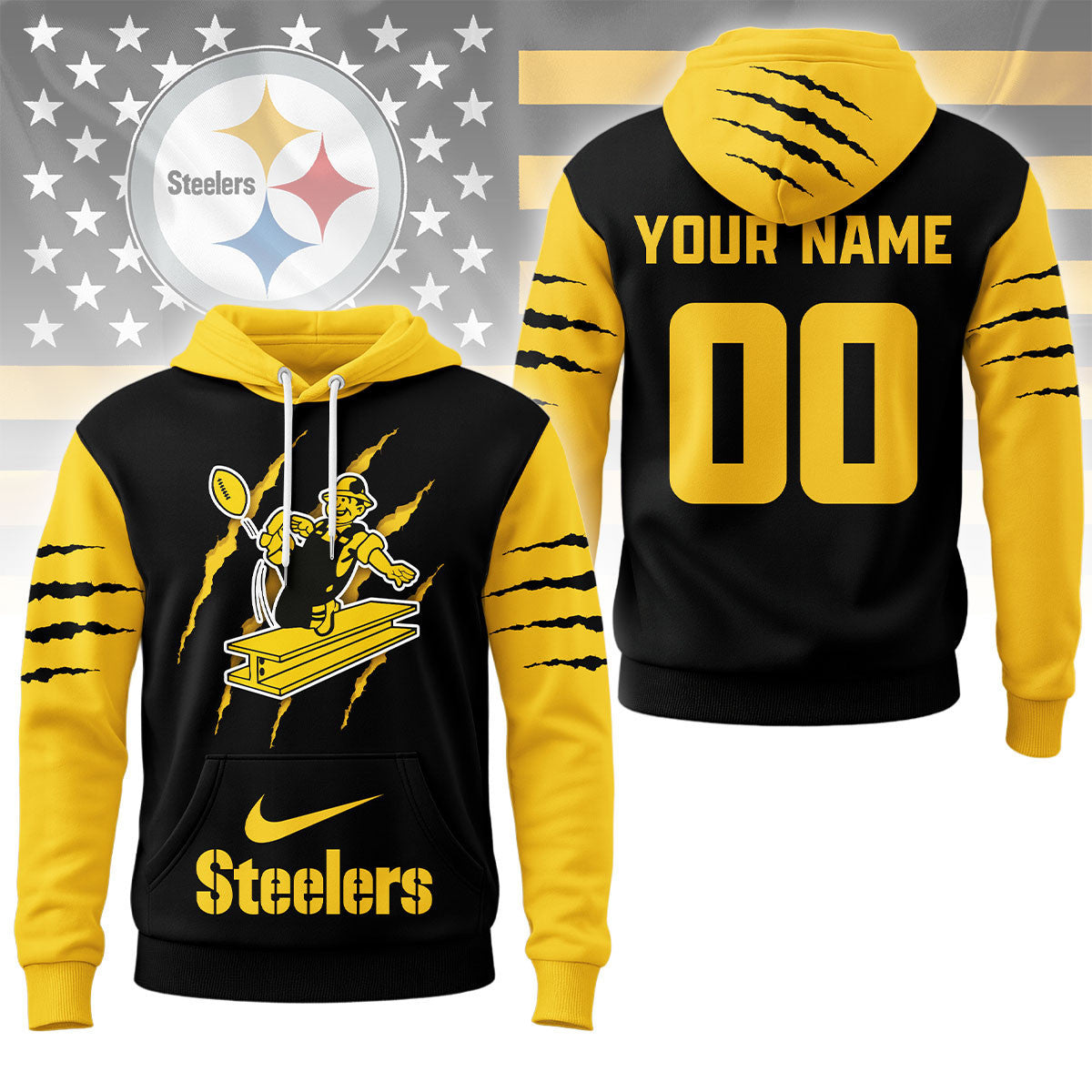 Pittsburgh Steelers | Premium Nfl Fan Pride Claw Hoodie Ny