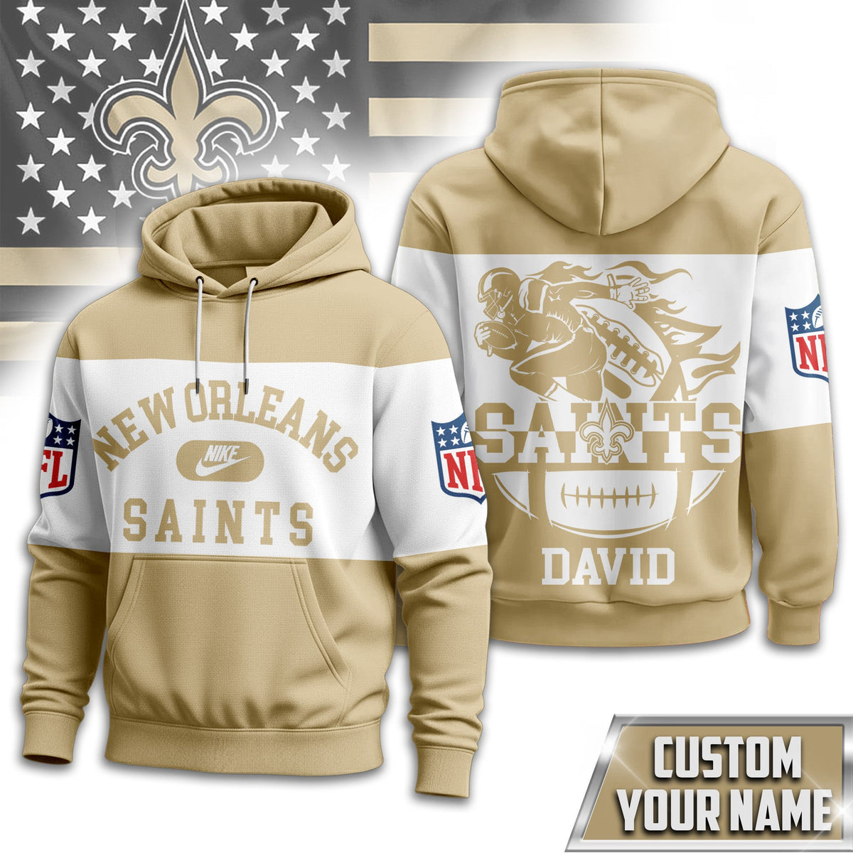 New Orleans Saints | Premium Touchdown Spirit Personalized Hoodie Td
