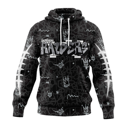 Las Vegas Raiders Premium Special Graffiti My Team 4 Life Hoodie Mm