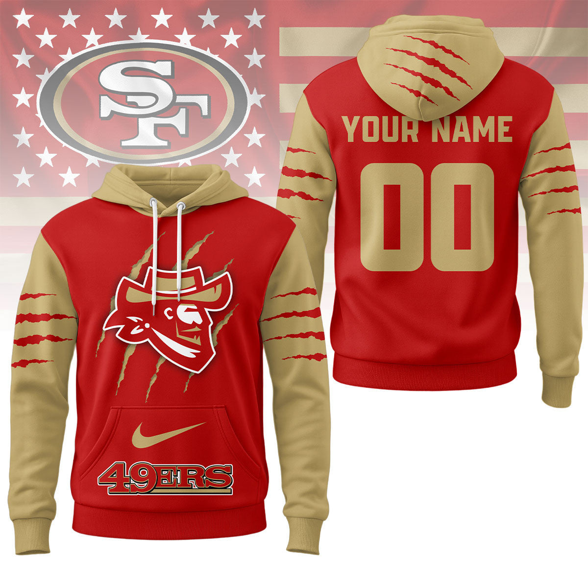 San Francisco 49ers | Premium Nfl Fan Pride Claw Hoodie Ny