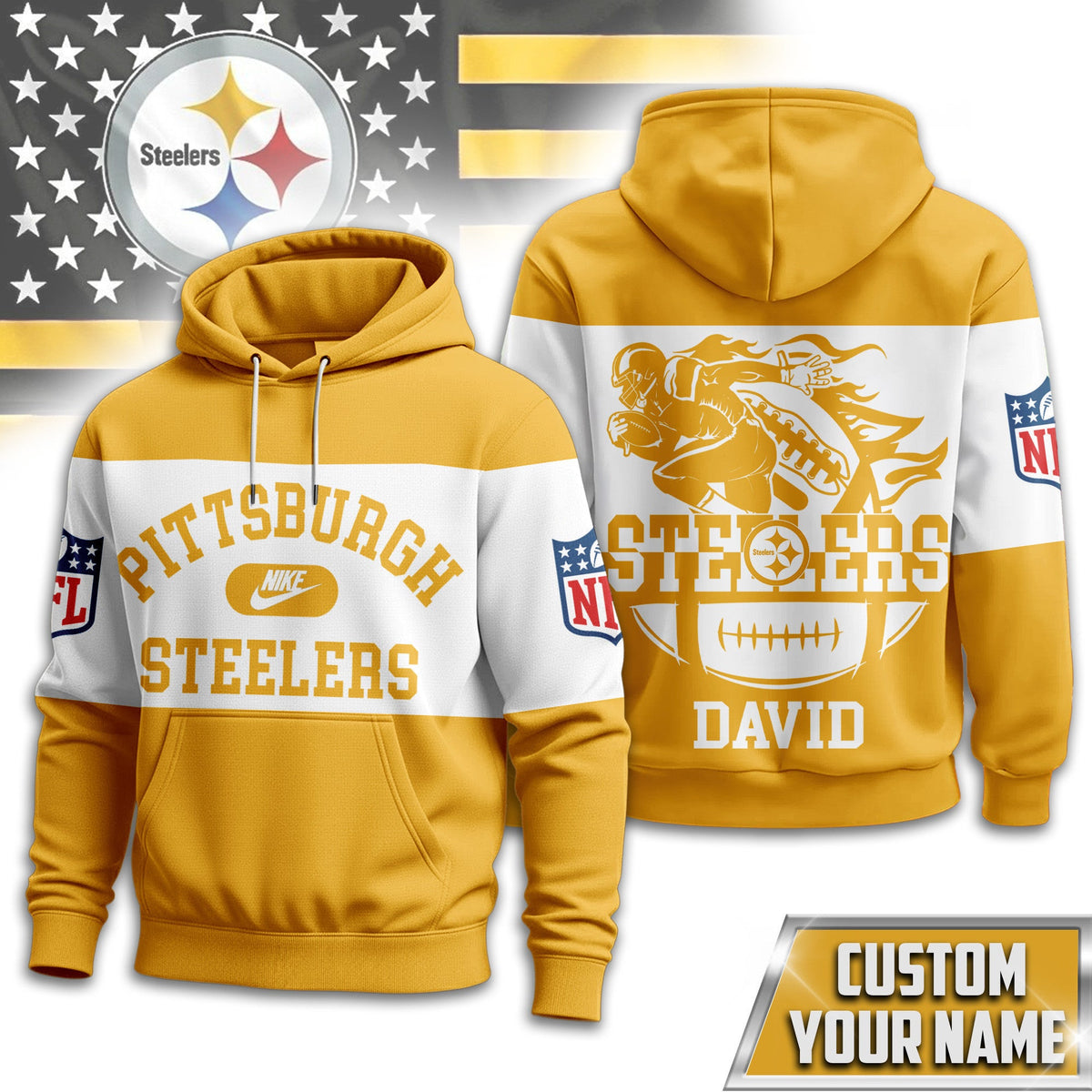 Pittsburgh Steelers | Premium Touchdown Spirit Personalized Hoodie Td