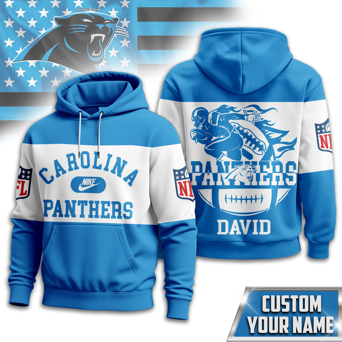 Carolina Panthers | Premium Touchdown Spirit Personalized Hoodie Td