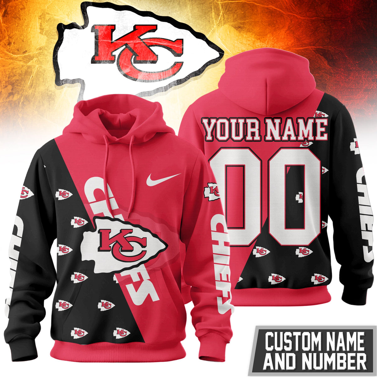 Kansas City Chiefs Premium True Fan Spirit Custom Football Hoodie