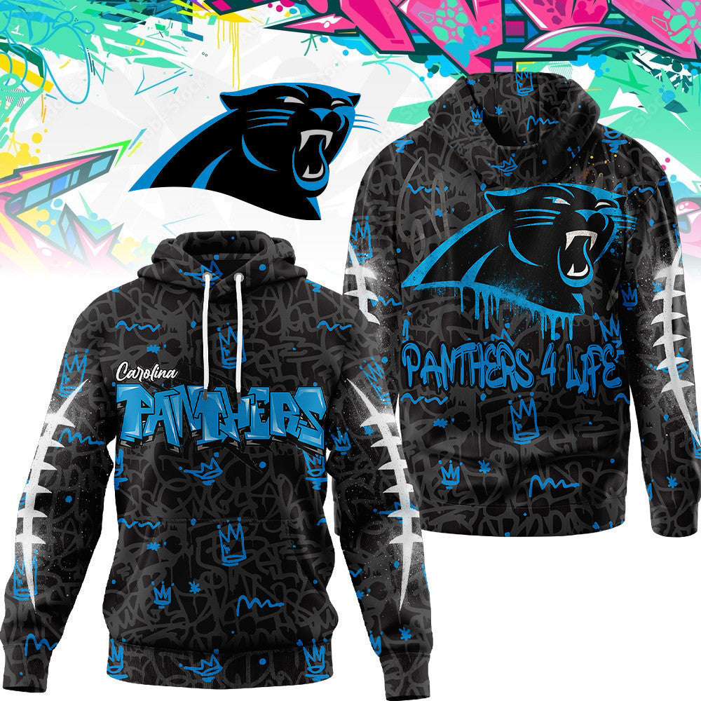 Carolina Panthers Premium Special Graffiti My Team 4 Life Hoodie Mm