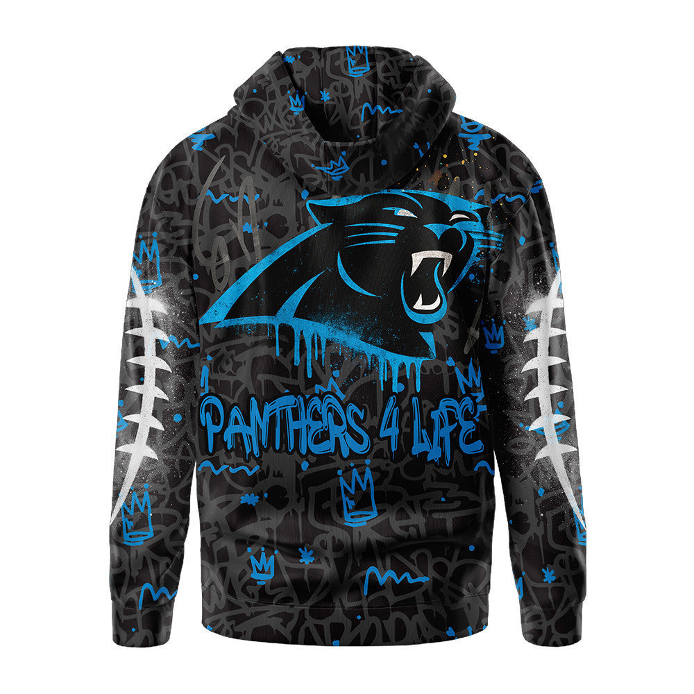 Carolina Panthers Premium Special Graffiti My Team 4 Life Hoodie Mm