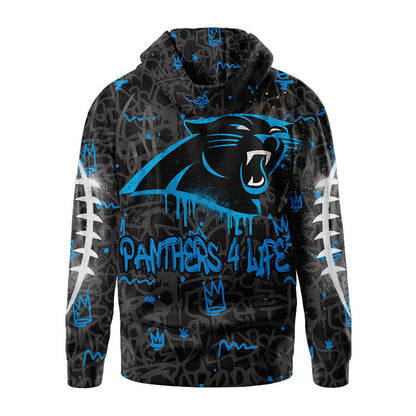 Carolina Panthers Premium Special Graffiti My Team 4 Life Hoodie Mm