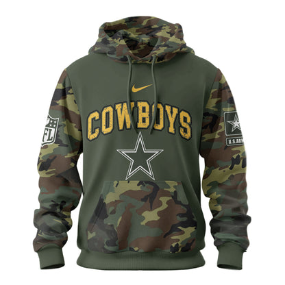 Dallas Cowboys Premium Us Army 250th Anniversary 3d Hoodie Td