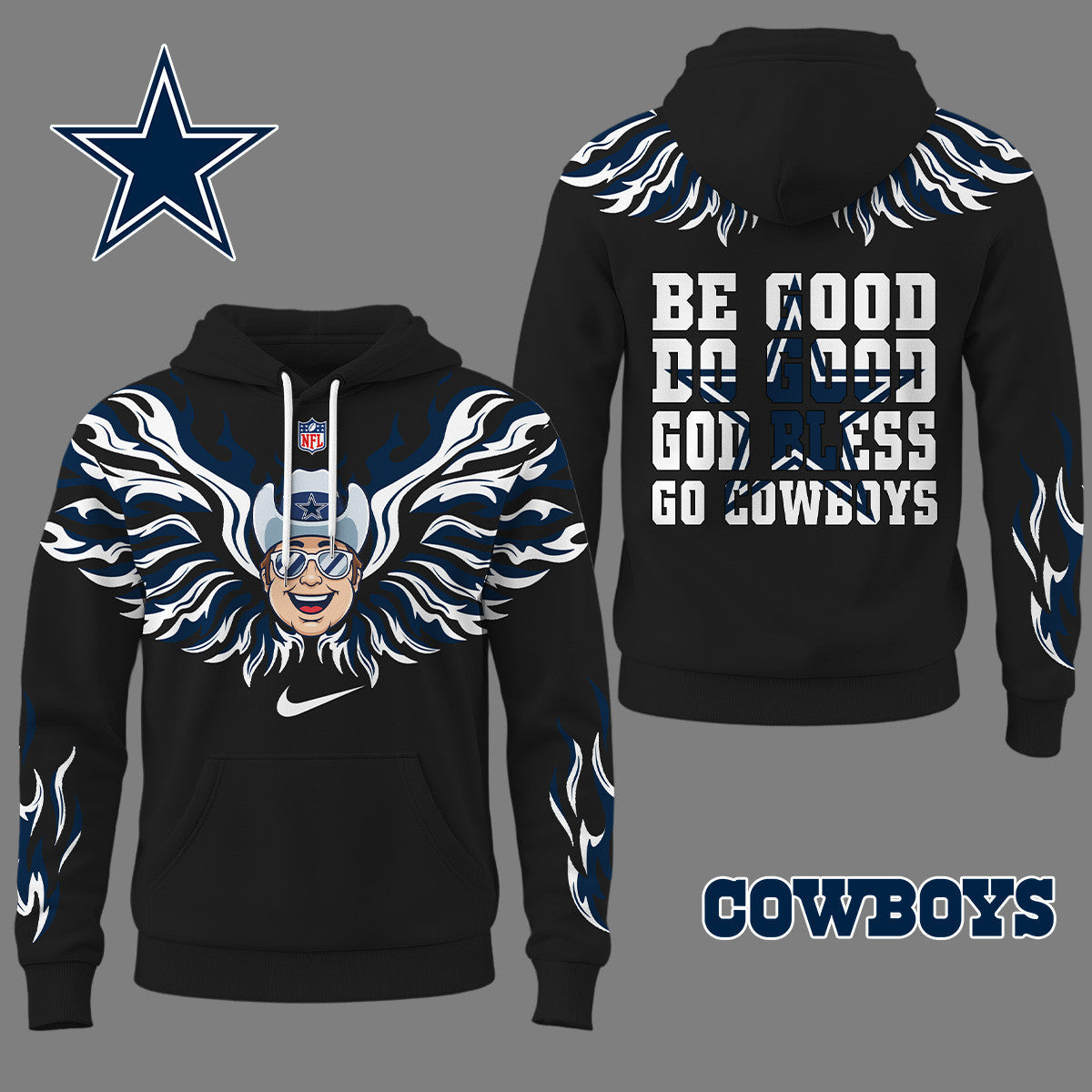 Dallas Cowboys Premium Fire Wings 3d Hoodie Ny