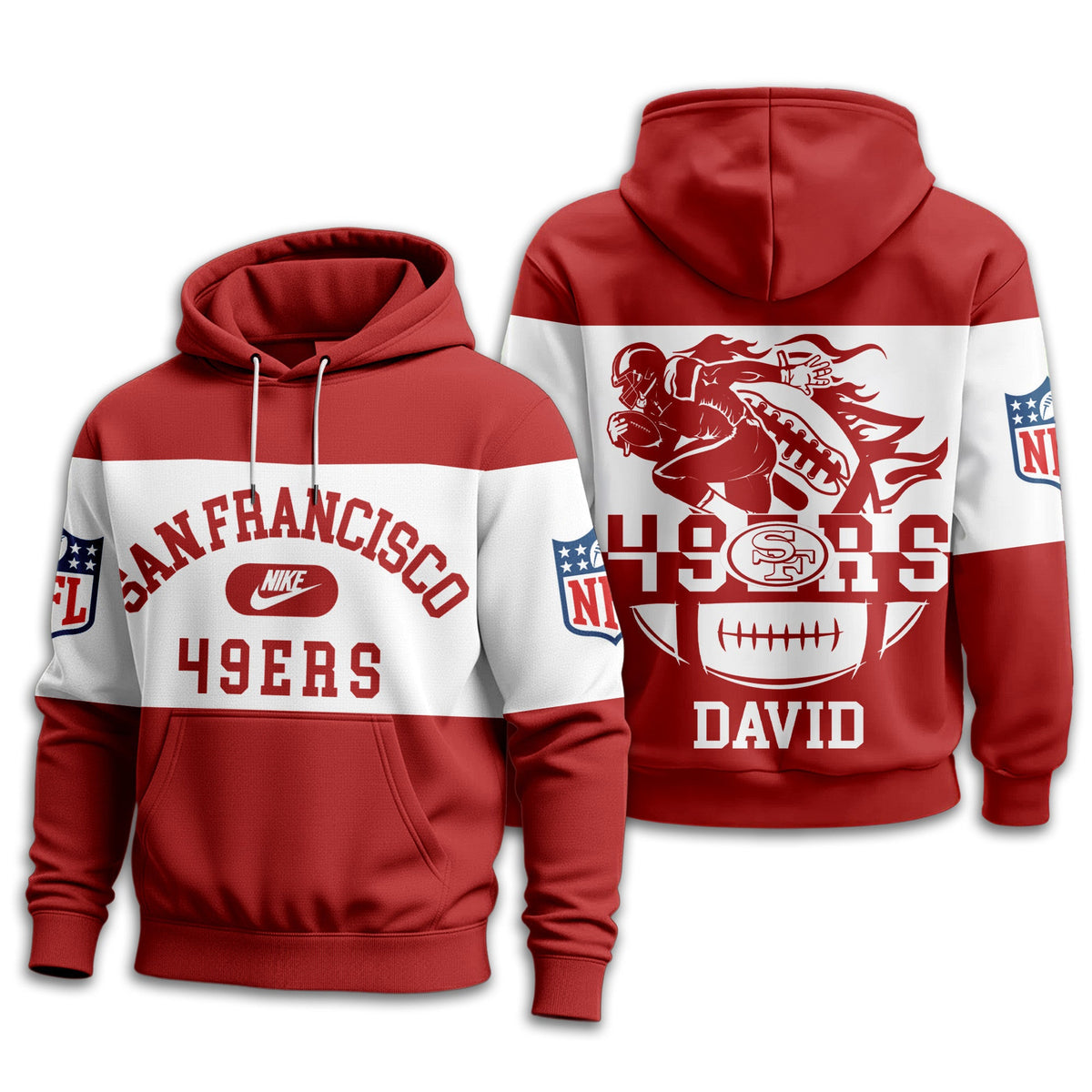 San Francisco 49ers | Premium Touchdown Spirit Personalized Hoodie Td