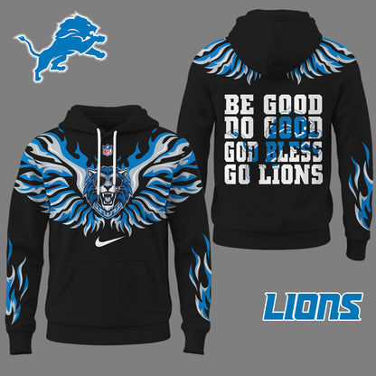 Detroit Lions Premium Fire Wings 3d Hoodie Ny