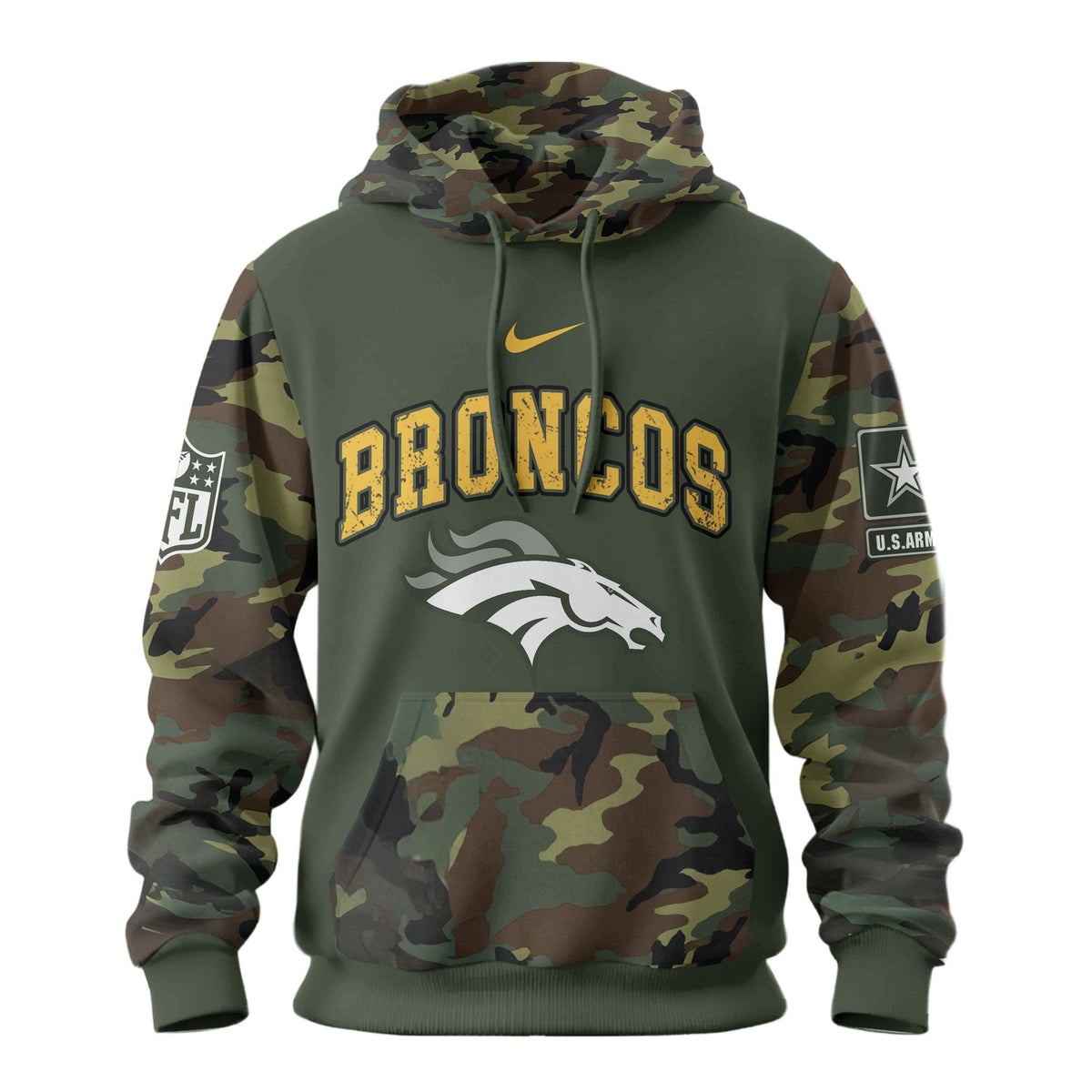 Denver Broncos Premium Us Army 250th Anniversary 3d Hoodie Td