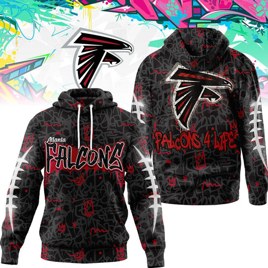 Atlanta Falcons Premium Special Graffiti My Team 4 Life Hoodie Mm