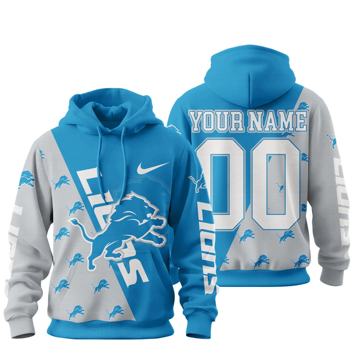 Detroit Lions Premium True Fan Spirit Custom Football Hoodie