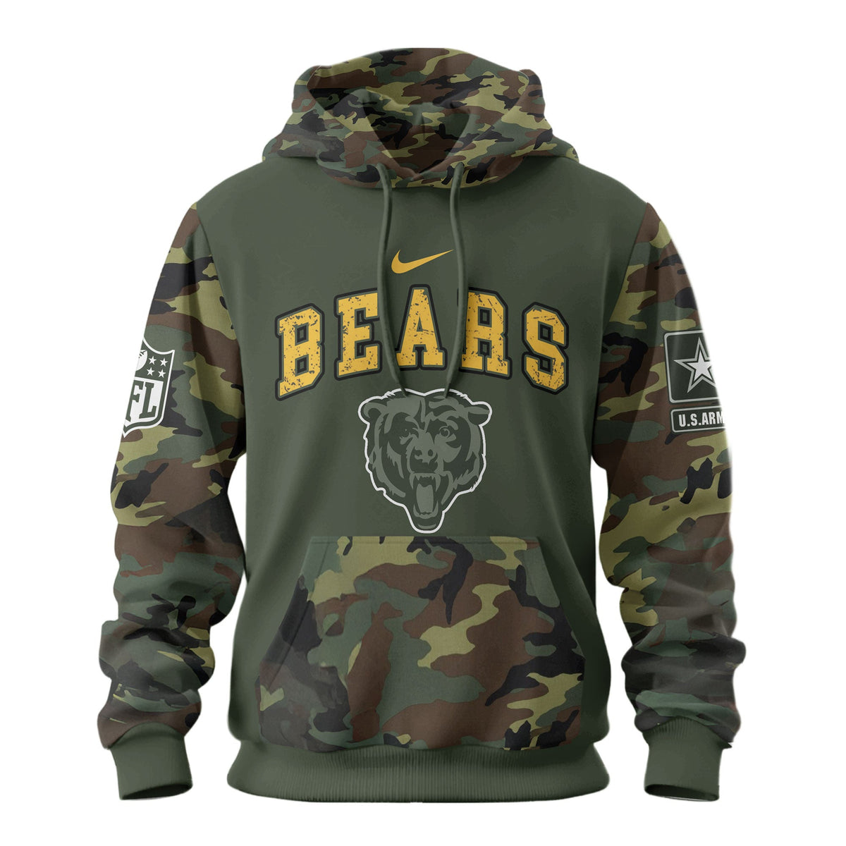 Chicago Bears Premium Us Army 250th Anniversary 3d Hoodie Td