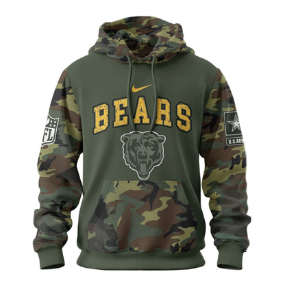 Chicago Bears Premium Us Army 250th Anniversary 3d Hoodie Td