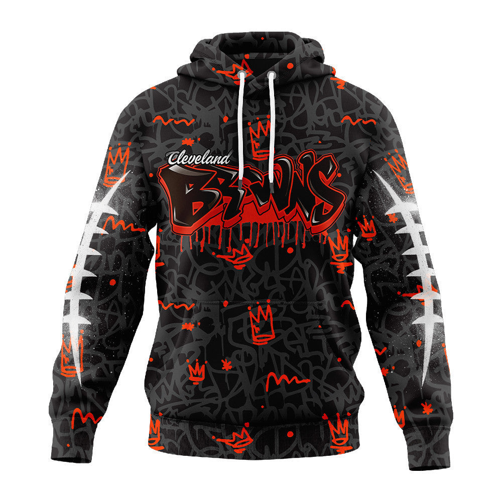 Cleveland Browns Premium Special Graffiti My Team 4 Life Hoodie Mm
