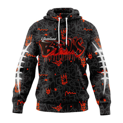 Cleveland Browns Premium Special Graffiti My Team 4 Life Hoodie Mm