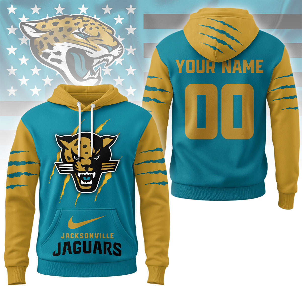 Jacksonville Jaguars | Premium Nfl Fan Pride Claw Hoodie Ny