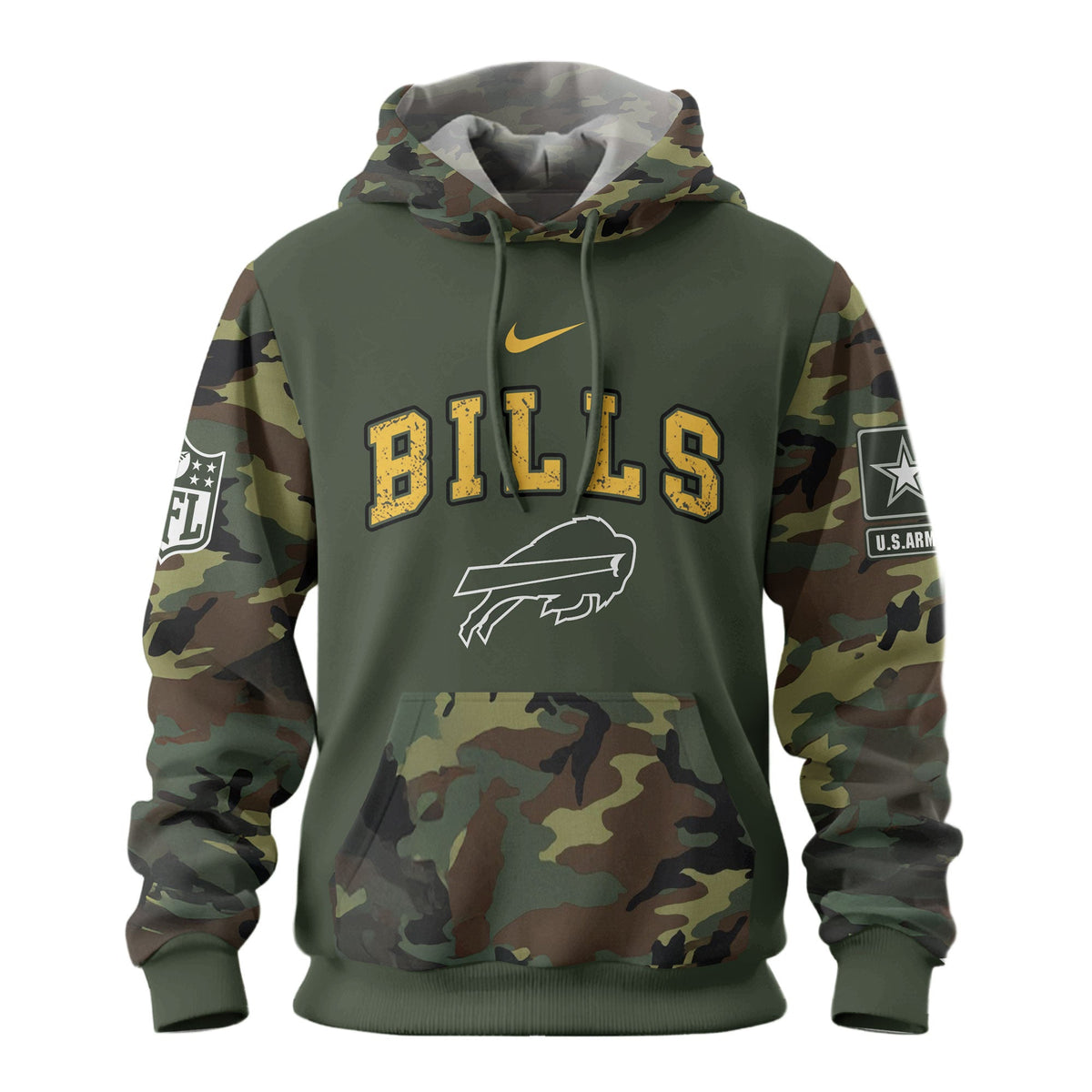 Buffalo Bills Premium Us Army 250th Anniversary 3d Hoodie Td