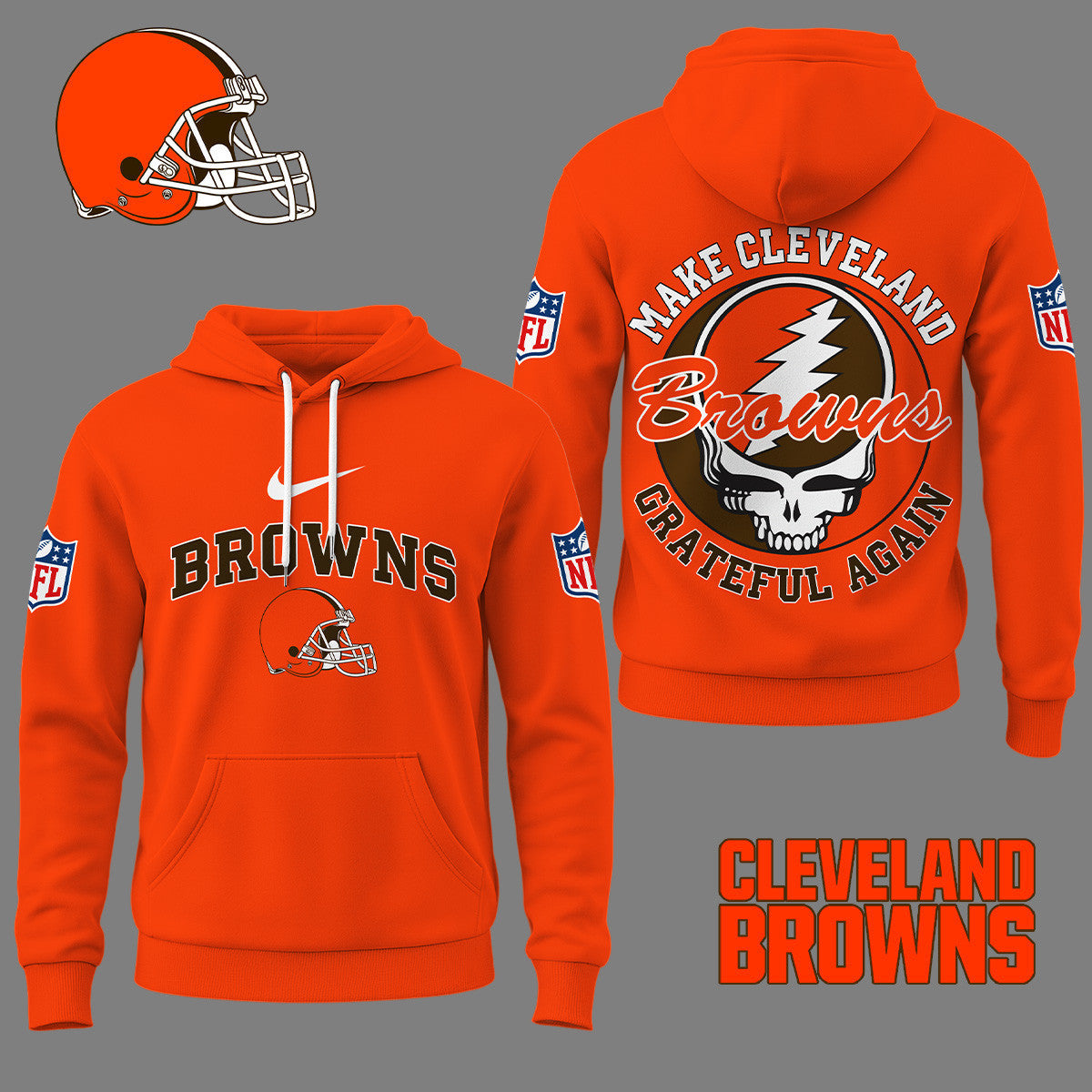 Cleveland Browns | Premium Grateful Again Hoodie Ny