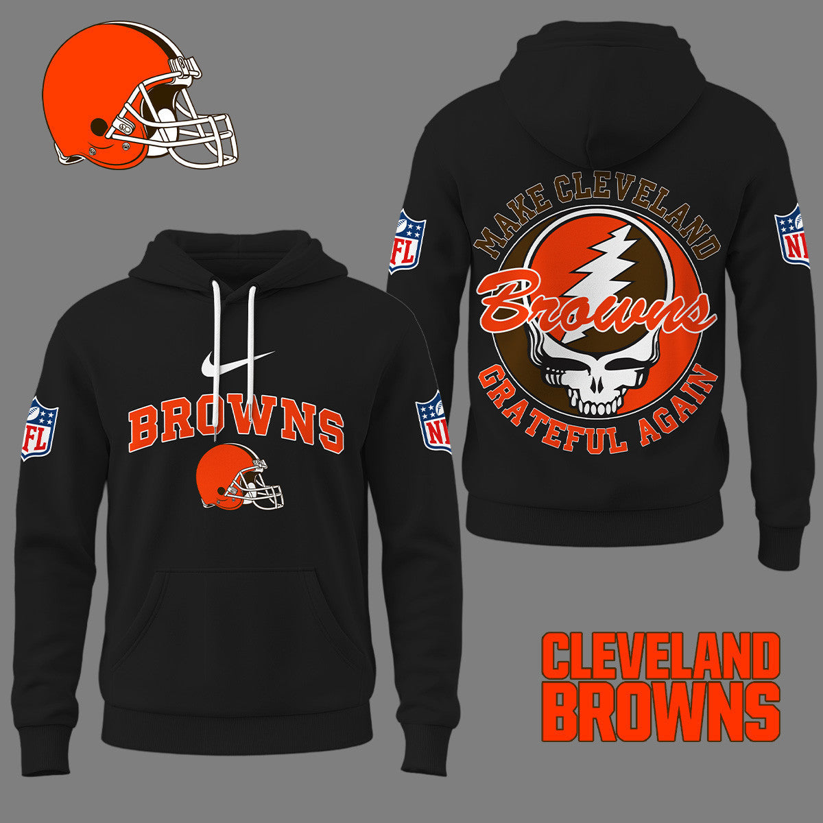 Cleveland Browns | Premium Grateful Again Hoodie Ny