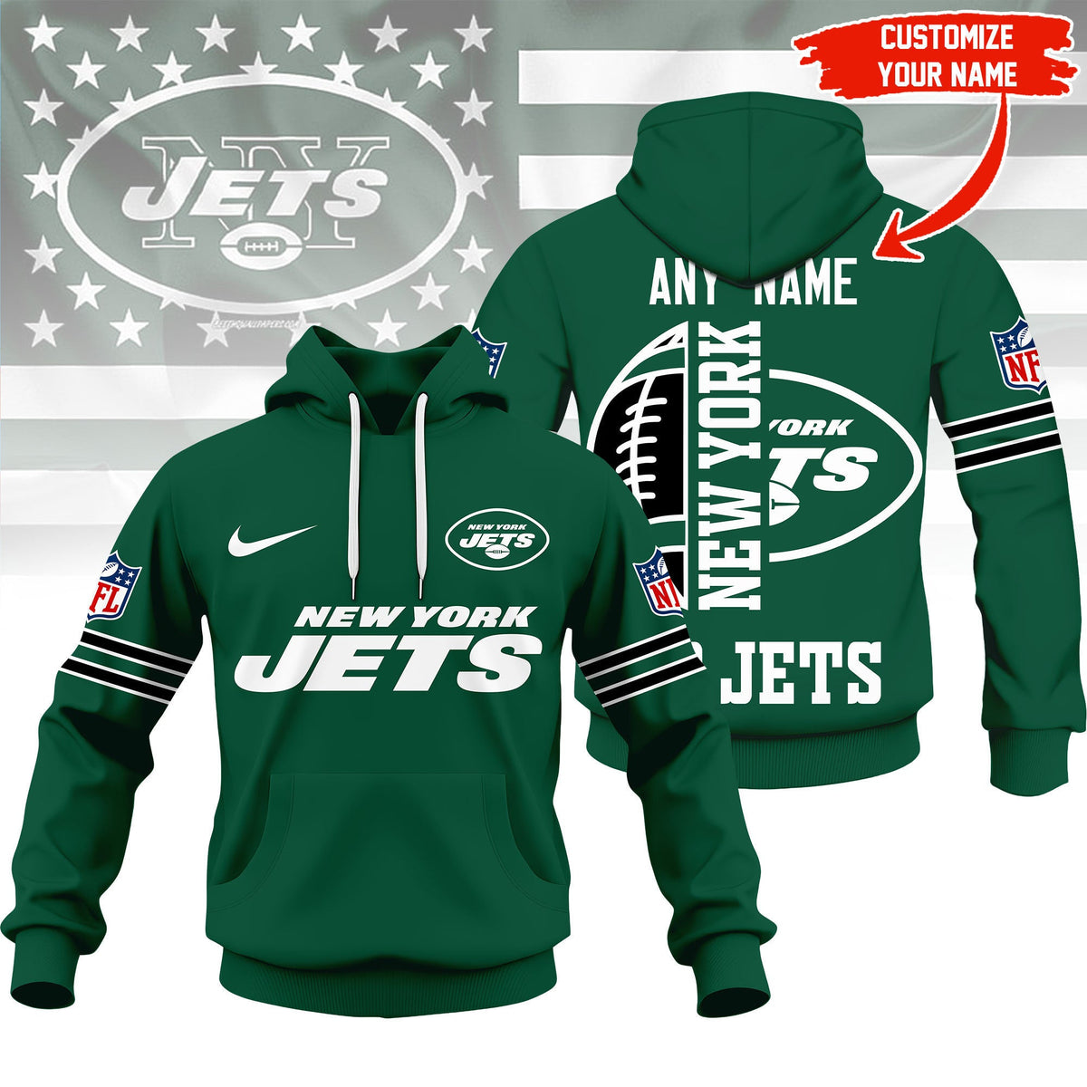 New York Jets | Premium Nfl Fan Hoodie Ny