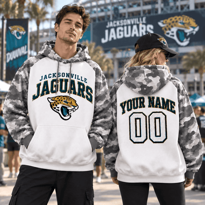 Jacksonville Jaguars Premium Custom Grey Camo Hoodie Nnk