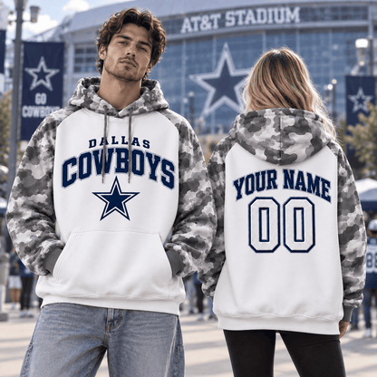 Dallas Cowboys Premium Custom Grey Camo Hoodie Nnk